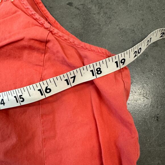 Vintage Y2K Salmon Embroidered Floral Fairy Button Up Tank Top Women's XL - Picture 4 of 5